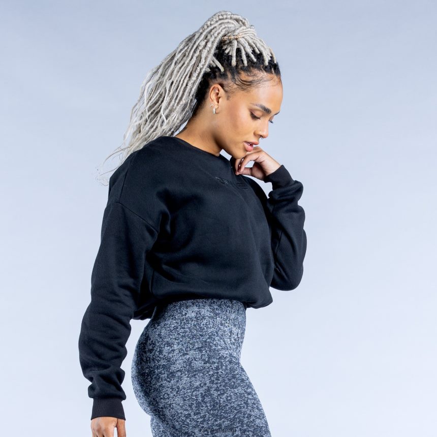 topos Dfyne suéter luxuoso revive crop 1 preto 6B822T33