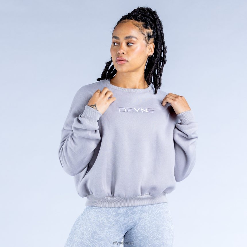 topos Dfyne suéter luxuoso revive crop 2 cinza pedra 6B822T34