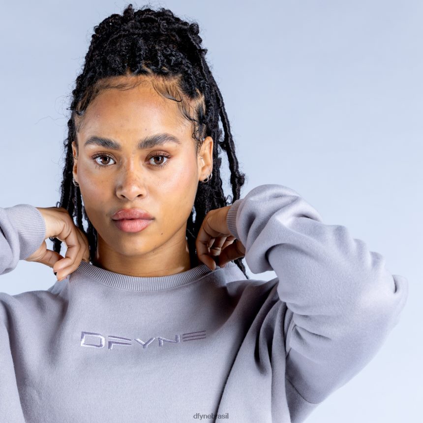 topos Dfyne suéter luxuoso revive crop 2 cinza pedra 6B822T34