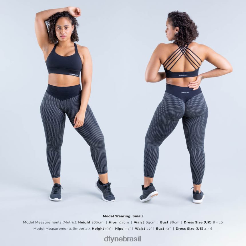 topos Dfyne sutiã esportivo de suporte médio origin Preto fosco 6B822T117
