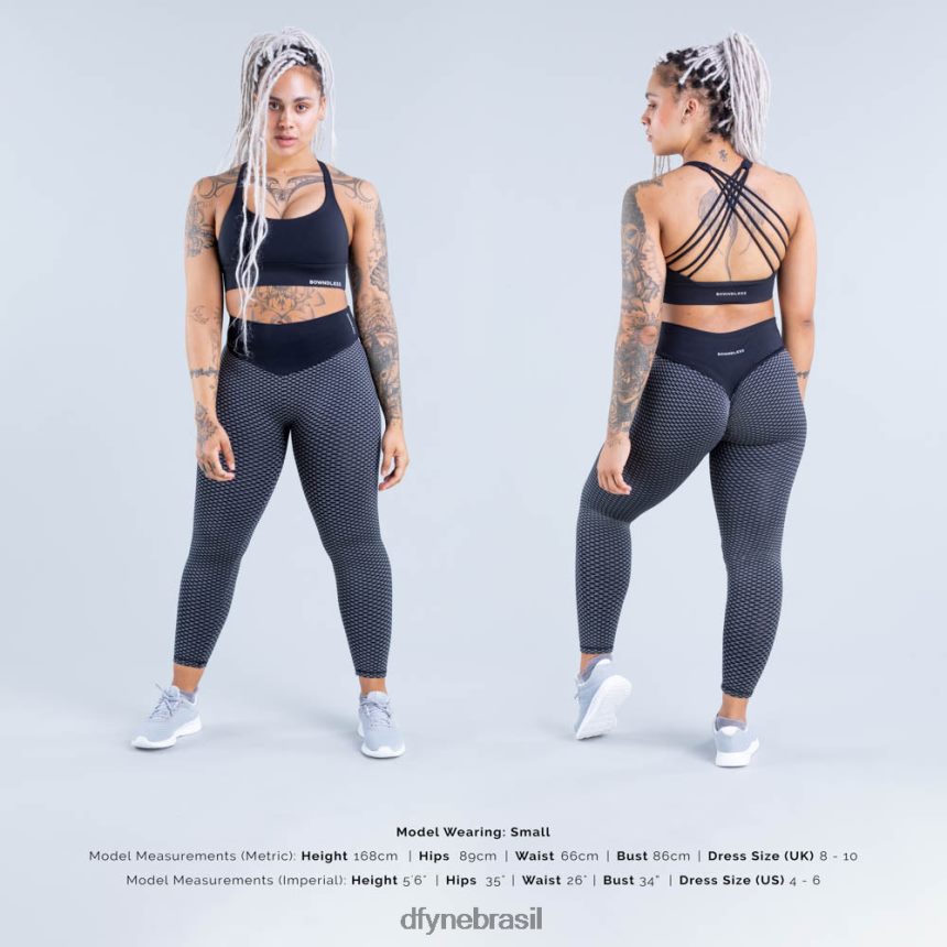 topos Dfyne sutiã esportivo de suporte médio origin Preto fosco 6B822T117