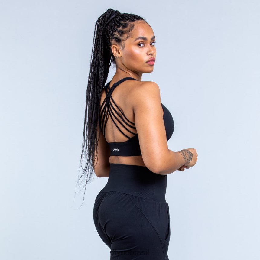 topos Dfyne sutiã esportivo de suporte médio origin Preto fosco 6B822T117