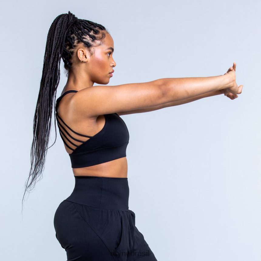 topos Dfyne sutiã esportivo de suporte médio origin Preto fosco 6B822T117