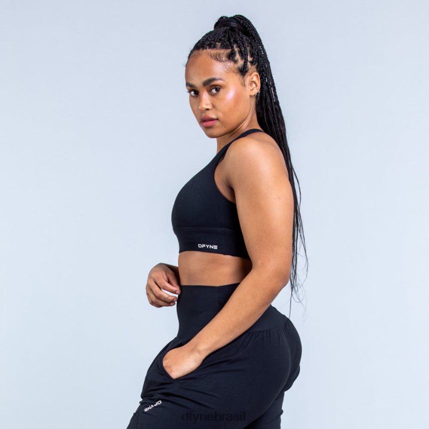 topos Dfyne sutiã esportivo de suporte médio origin Preto fosco 6B822T117