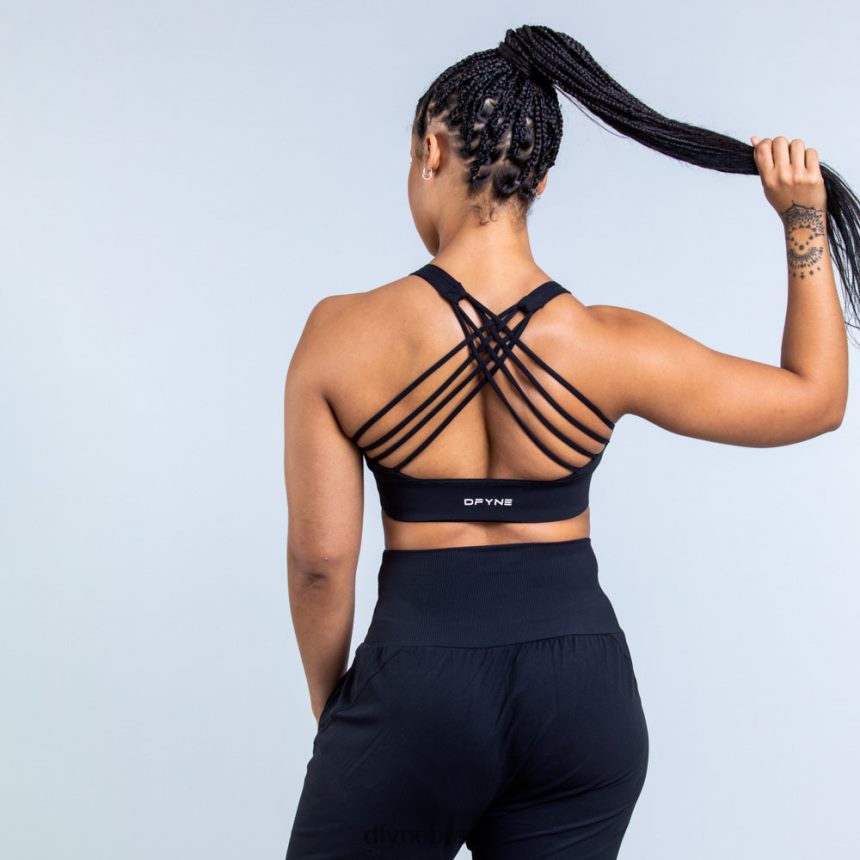 topos Dfyne sutiã esportivo de suporte médio origin Preto fosco 6B822T117