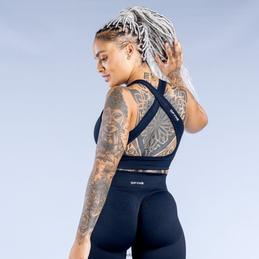 topos Dfyne sutiã esportivo dinâmico sem costura Preto meia noite 6B822T29