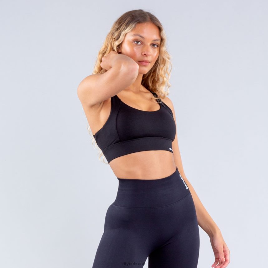 topos Dfyne sutiã esportivo origin de alto suporte Preto fosco 6B822T64