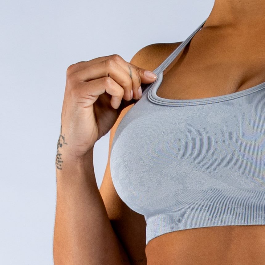 topos Dfyne sutiã esportivo sem costas com névoa dinâmica cinza pedra claro 6B822T158
