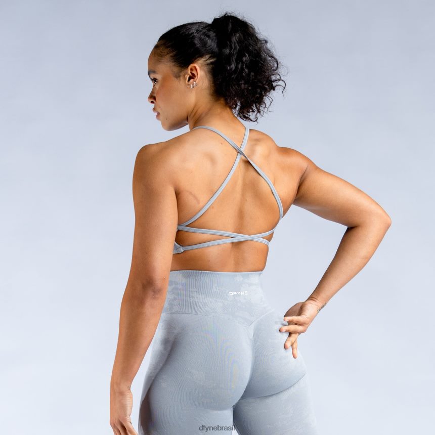 topos Dfyne sutiã esportivo sem costas com névoa dinâmica cinza pedra claro 6B822T158