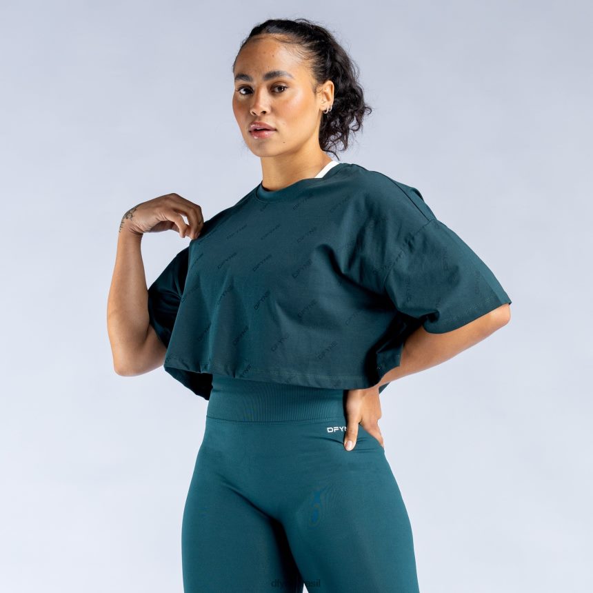 roupas Dfyne reviver o top cropped exclusivo verde escuro 6B822T53