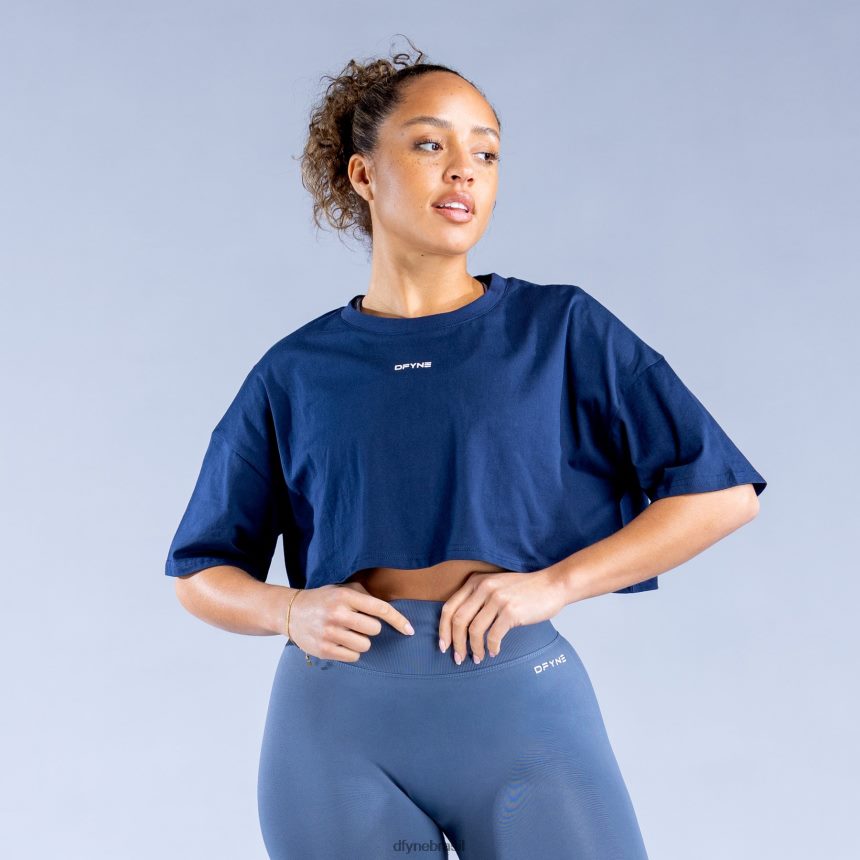 roupas Dfyne reviver o topo da colheita azul safira escuro 6B822T134