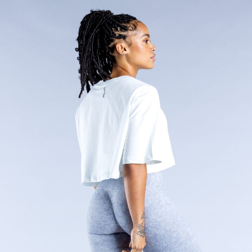 roupas Dfyne reviver o topo da colheita branco 6B822T87