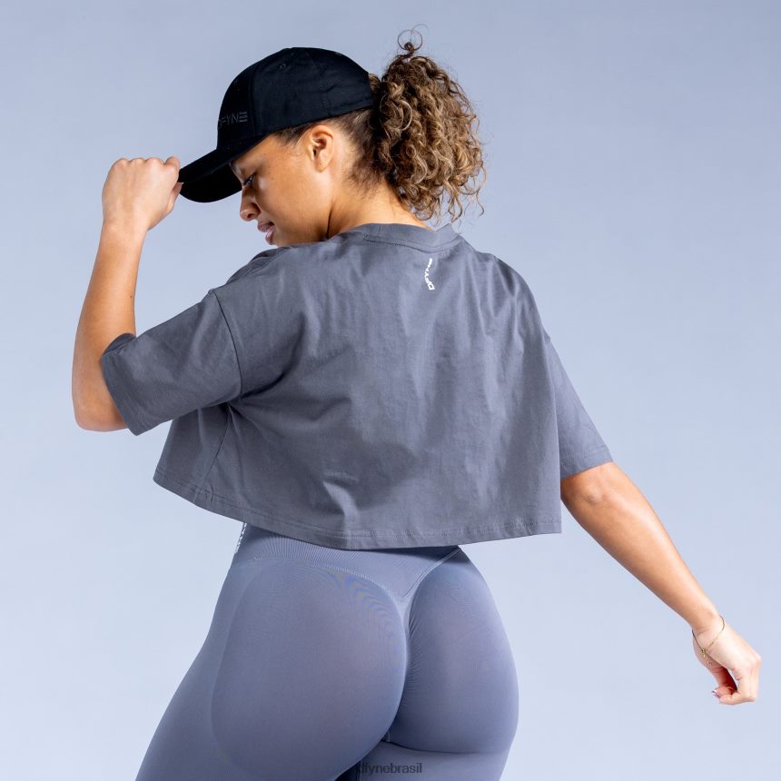 roupas Dfyne reviver o topo da colheita cinza escuro 6B822T133