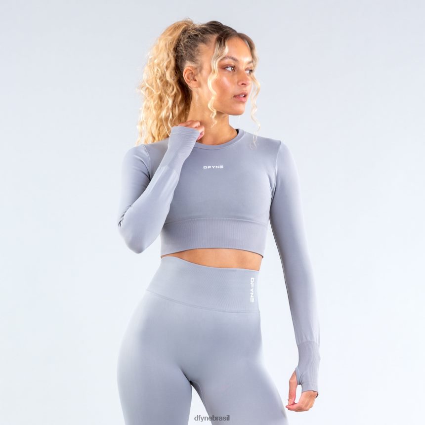 roupas Dfyne top de corte dinâmico cinza pedra claro 6B822T119