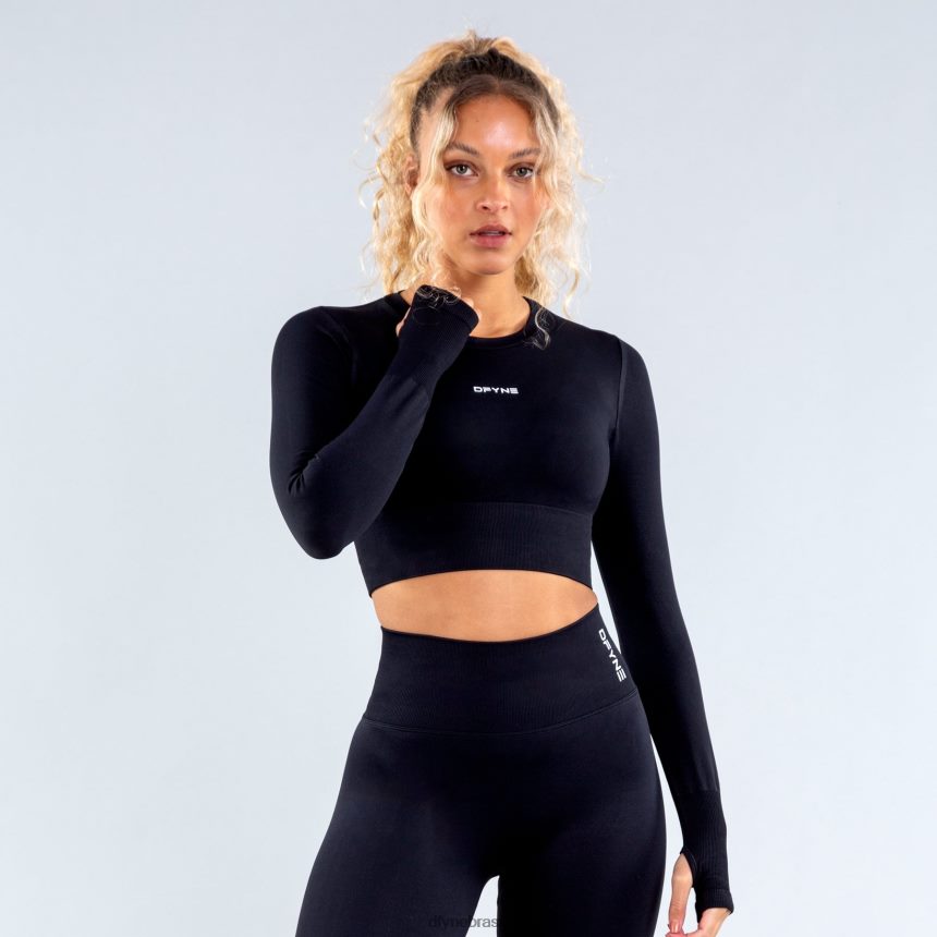roupas Dfyne top de corte dinâmico preto 6B822T97